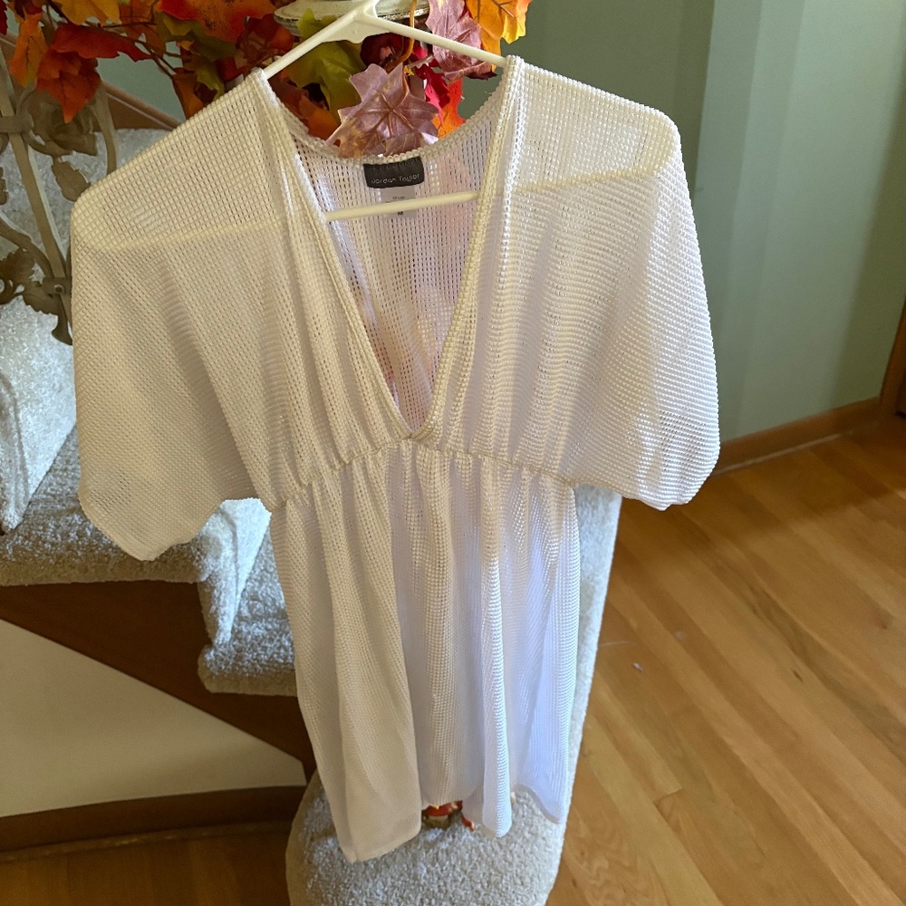 White beach cover up . Size medium